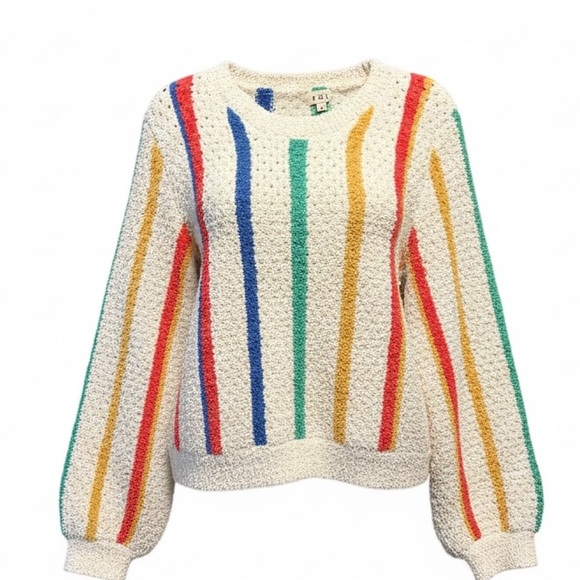 POL Sweaters - POL Multicolor Striped Crew Neck Sweater